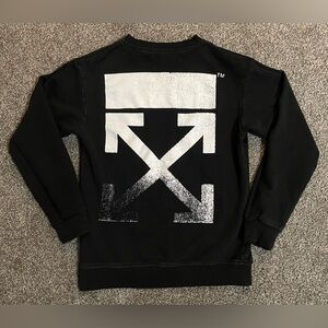 Off-White Black Crewneck with White Arrow Design